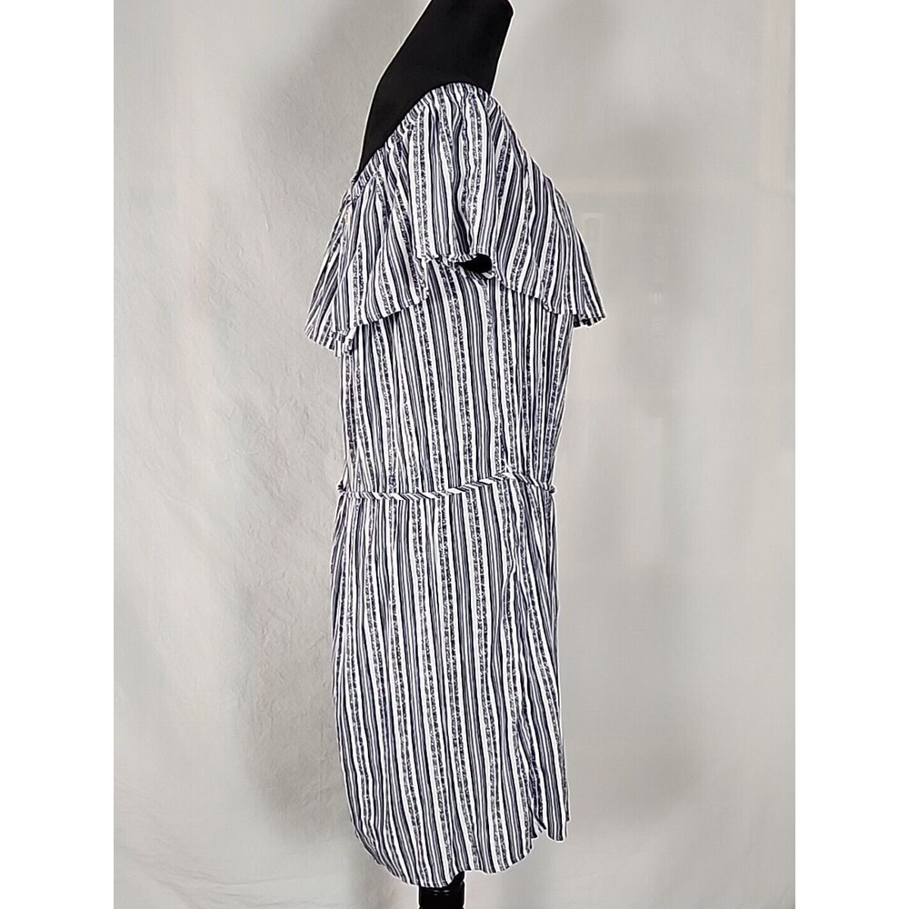 Hawaiian Tropic Off Shoulder Women Blue Casual Sun Mini Dress X-Large Beach Boho - Picture 5 of 13